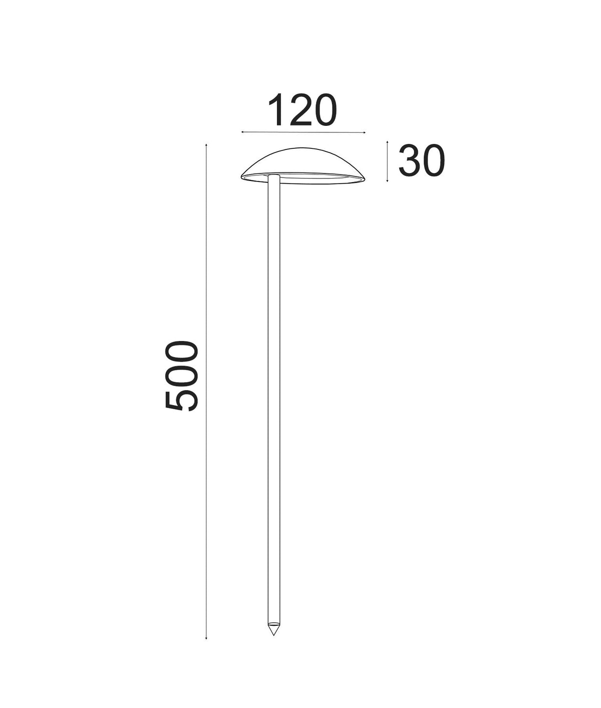 Mestolo Exterior 12V LED Garden Fixed Anti-Glare Spike Light IP65 - Matte Black