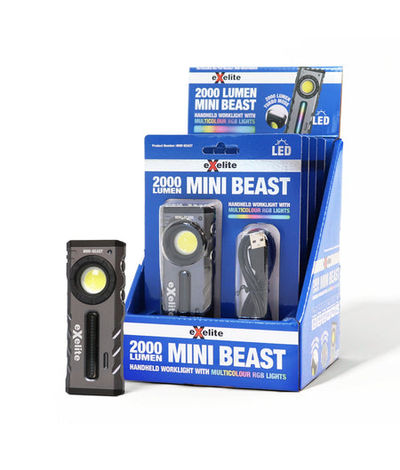 Mini Beast LED Worklight Multicolour RGB Light USB-C Rechargeable IPX6 IK07