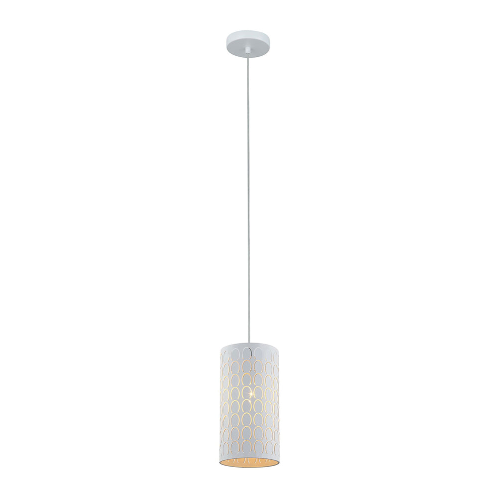 Embossed Oblong Pendant White