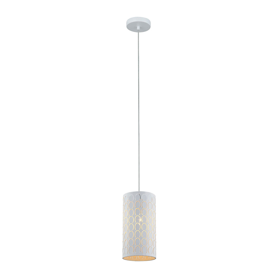 Embossed Oblong Pendant White