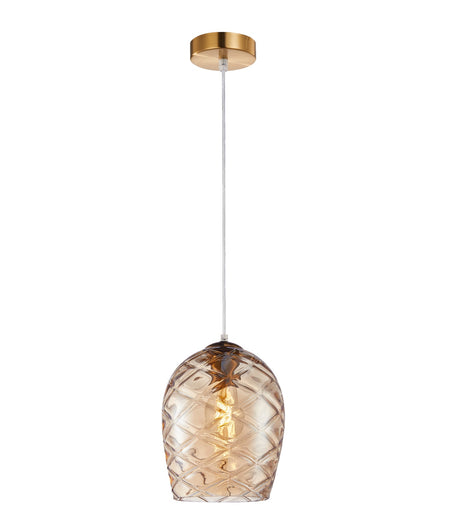 Neta Interior Wine Glass Shade Segmented Pendant Light - Amber