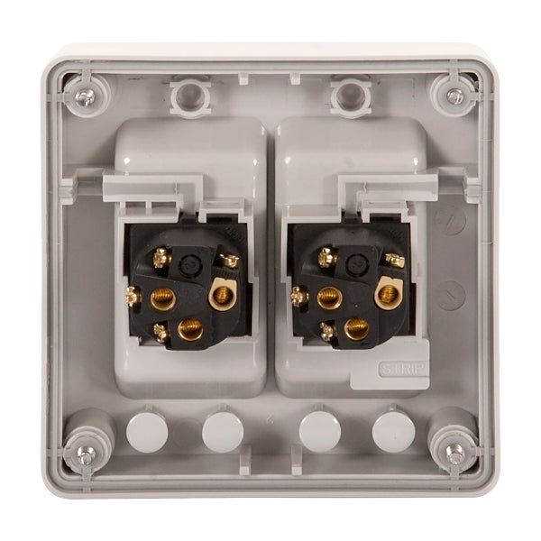 NHP NLINE Surface Switch, Small IP 66 Plastic, 2 Gang, 1 Pole 16A 250V ...