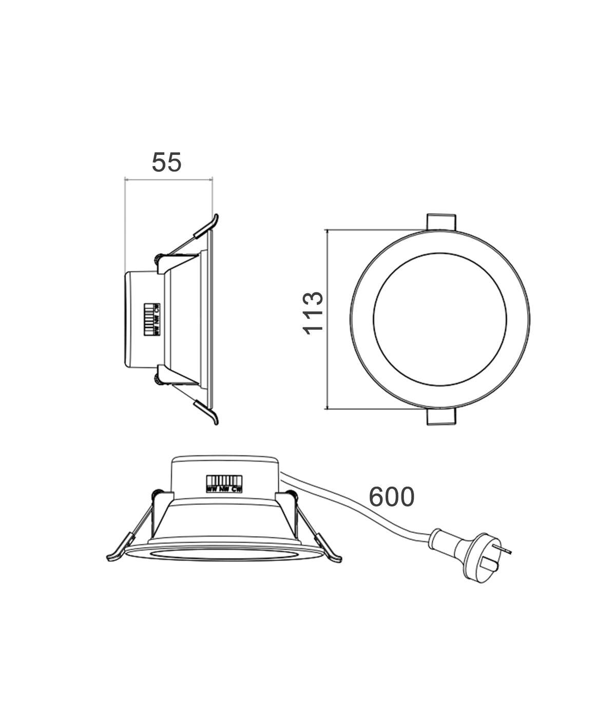 NOVADLUX01A LED Dimmable Tri-CCT with Changeable Faceplate(via clip) Recessed Downlight - Faceplate(Antique Brass)