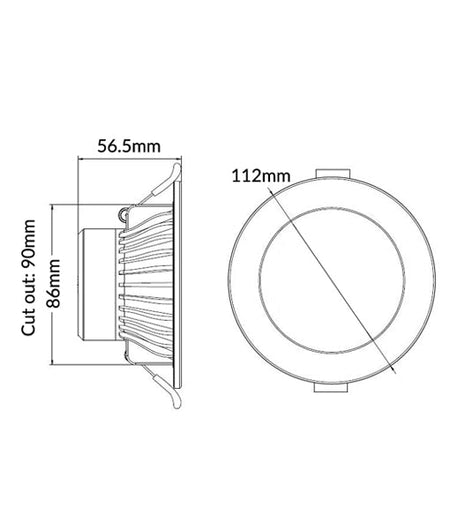 NOVADLUX01A LED Dimmable Tri-CCT with Changeable Faceplate(via clip) Recessed Downlight - Faceplate(Matte Black)