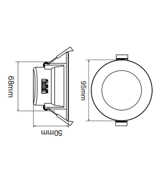 NOVADLUX02 LED Dimmable Tri-CCT with Changeable Clip Faceplate Recessed Downlight - Faceplate(Matte Black)