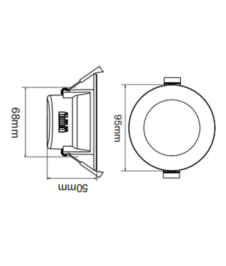 NOVADLUX02 LED Dimmable Tri-CCT with Changeable Clip Faceplate Recessed Downlight - Faceplate(Matte Black)