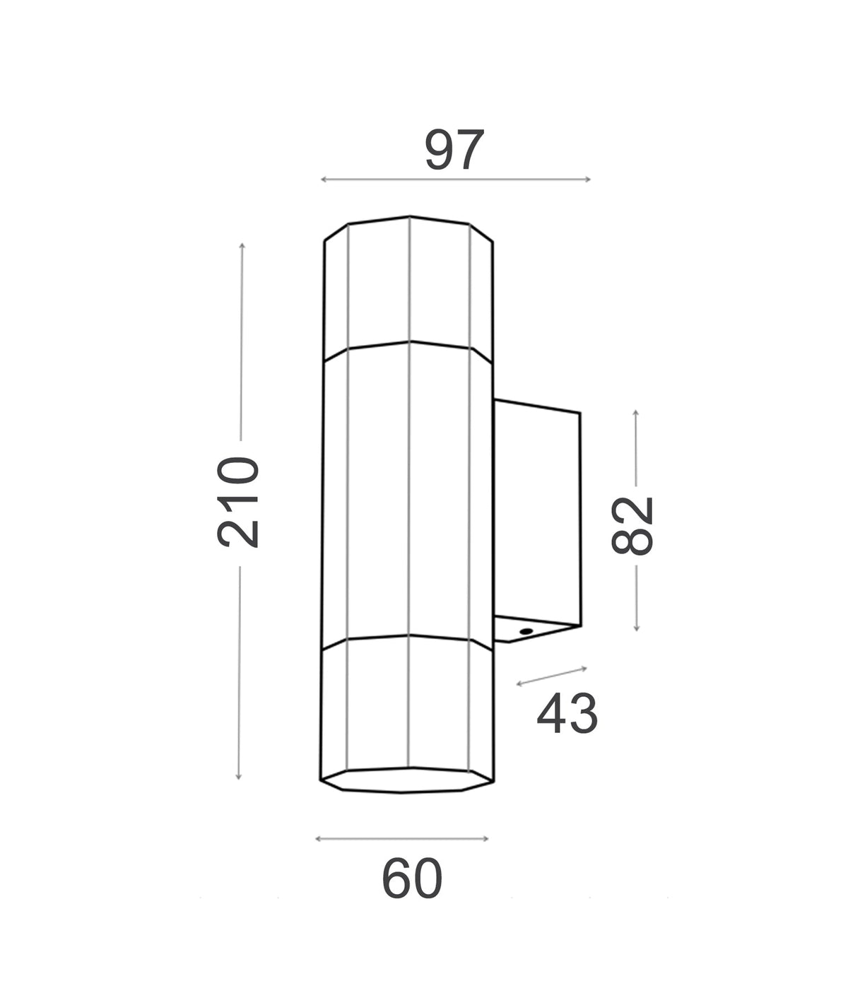 Octo GU10 Exterior Octagonal Up/Down Pillar Light IP65 - Aged Brass