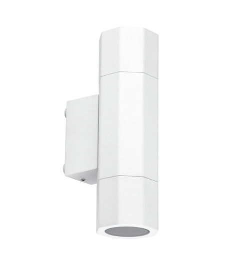 Octo GU10 Exterior Octagonal Up/Down Pillar Light IP65 - White