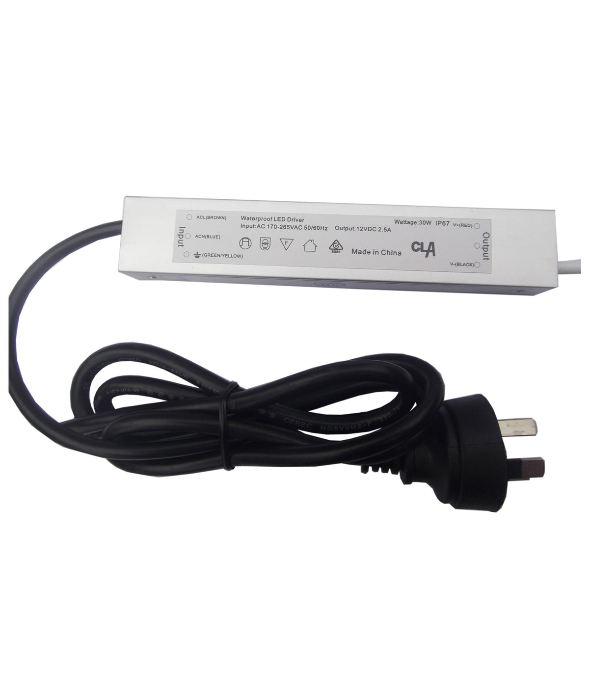 OTTER8 12V Waterproof Constant Voltage LED Driver IP67 (30W)
