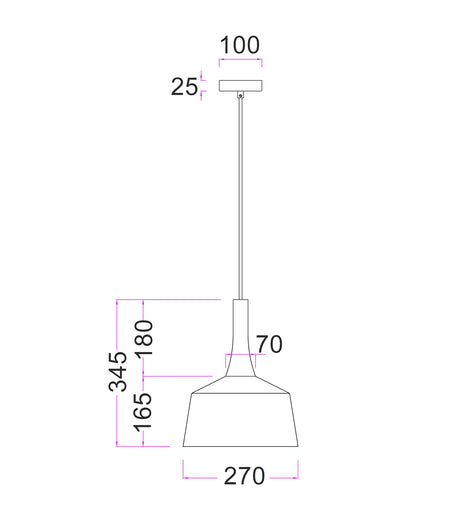 Oxido Interior Rustic Brown with Travertine Highlight Angled Dome Pendant Light - OD400mm