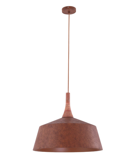 Oxido Interior Rustic Brown with Travertine Highlight Angled Dome Pendant Light - OD550mm