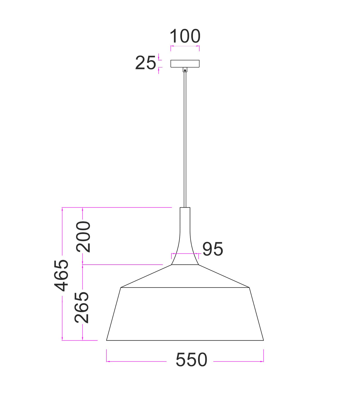 Oxido Interior Rustic Brown with Travertine Highlight Angled Dome Pendant Light - OD550mm