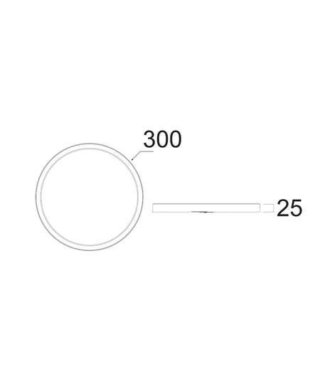 Oystri LED Slim Tri-CCT Dimmable Oyster Light IP54 IK03 - Diameter 300mm