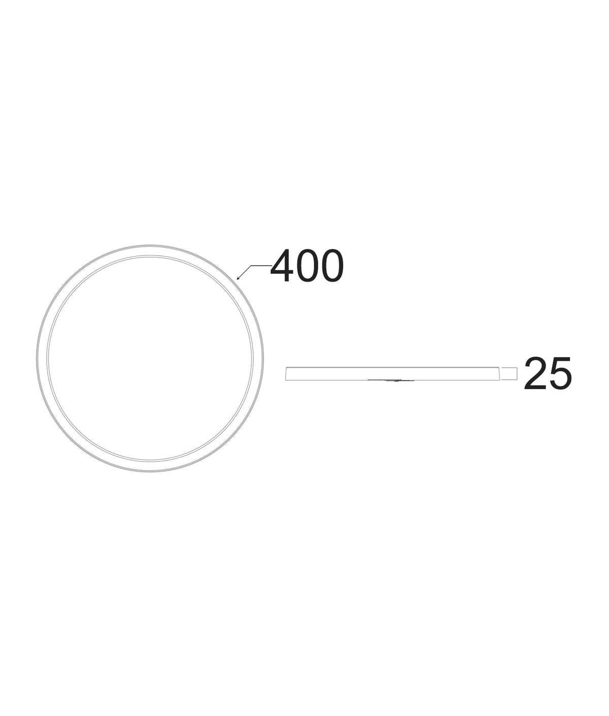 Oystri LED Slim Tri-CCT Dimmable Oyster Light IP54 IK03 - Diameter 400mm
