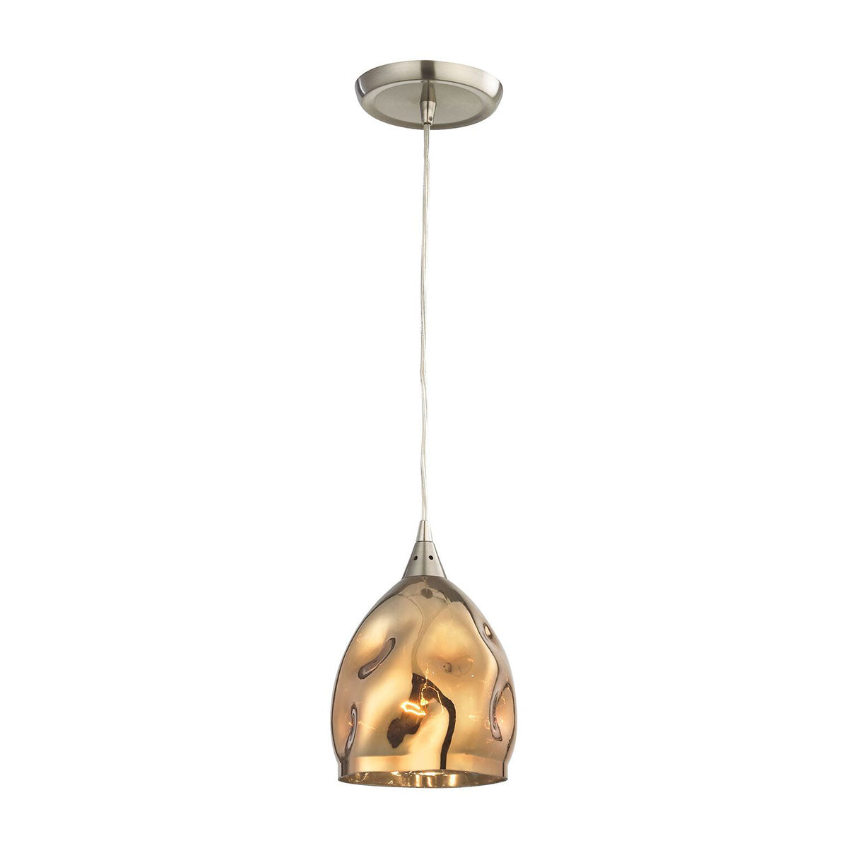 Modern Glass Pendant Plated Gold