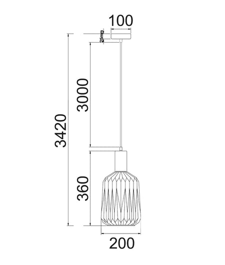 Papel Interior Pleated Opal Opaque / Translucent Jar Glass Pendant Light - Opaque Glass