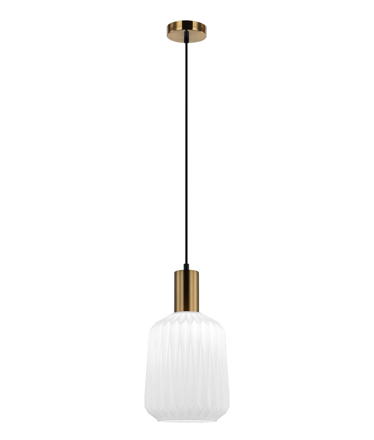 Papel Interior Pleated Opal Opaque / Translucent Jar Glass Pendant Light - Opaque Glass