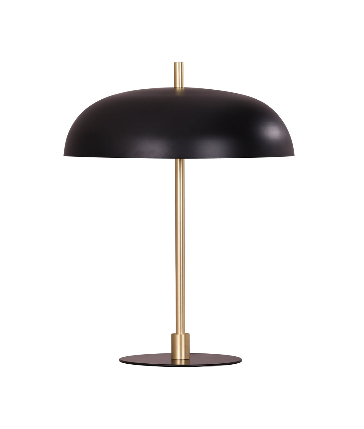 Paraguas Interior Black Dome Shade with Brass Rod Table Lamp