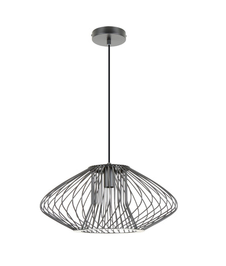 Parrilla Interior Oval Cage Iron Pendant Light OD440mm - Matte Black