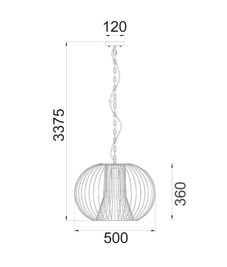 Parrilla Interior Round Cage Iron Pendant Light - Matte Black