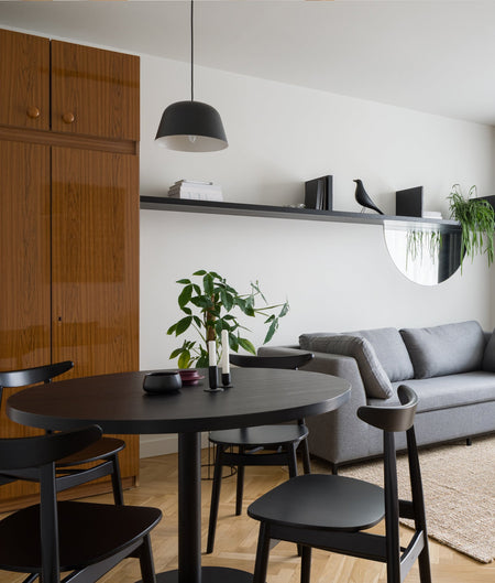 Pastel Scandinavian Angled Dome Shape Pendant Light - Matte Black