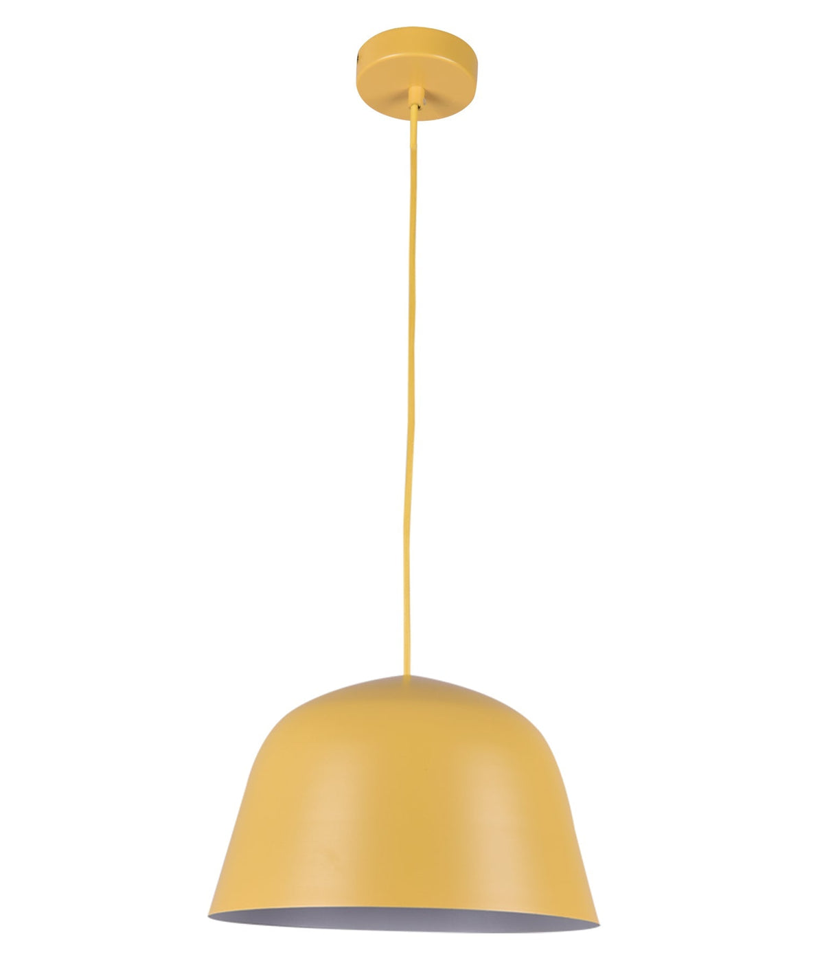 Pastel Scandinavian Angled Dome Shape Pendant Light - Matte Yellow