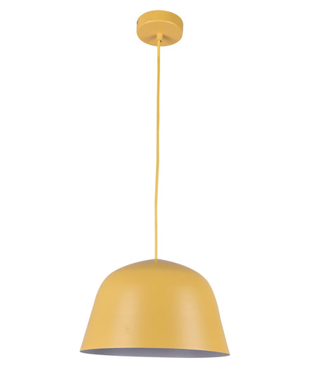 Pastel Scandinavian Angled Dome Shape Pendant Light - Matte Yellow