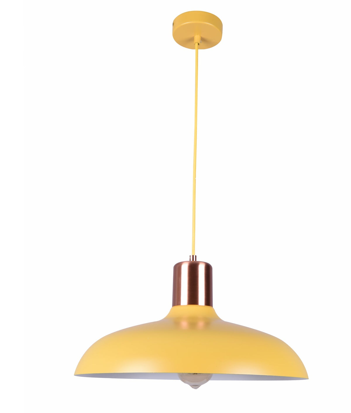 Pastel Scandinavian Dome Shape Pendant Light - Matte Yellow