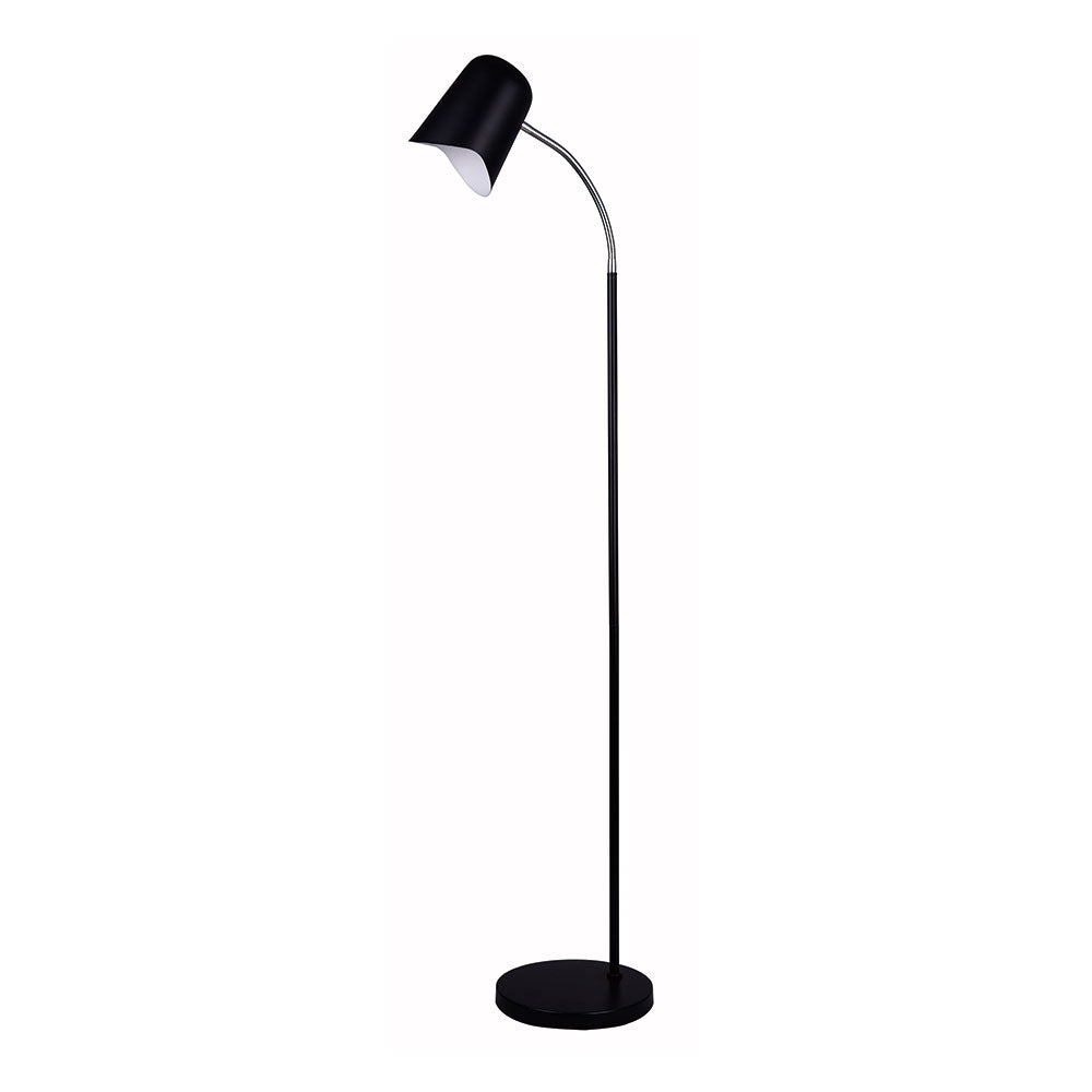 Gooseneck Modern Floor Lamp Matt Black