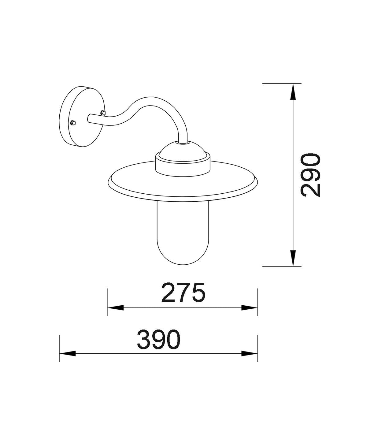 Payong Exterior Sun Hat Shape with Clear Glass Wall Light IP44 - Electroplated Copper / SS304