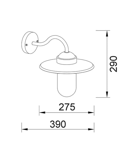 Payong Exterior Sun Hat Shape with Clear Glass Wall Light IP44 - Electroplated Copper / SS304
