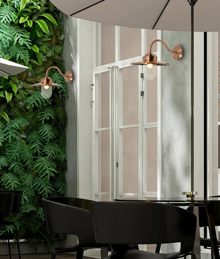 Payong Exterior Sun Hat Shape with Clear Glass Wall Light IP44 - Electroplated Copper / SS304