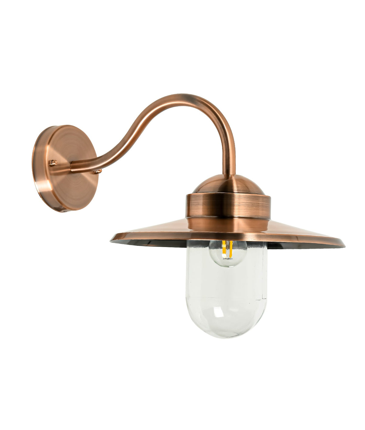 Payong Exterior Sun Hat Shape with Clear Glass Wall Light IP44 - Electroplated Copper / SS304