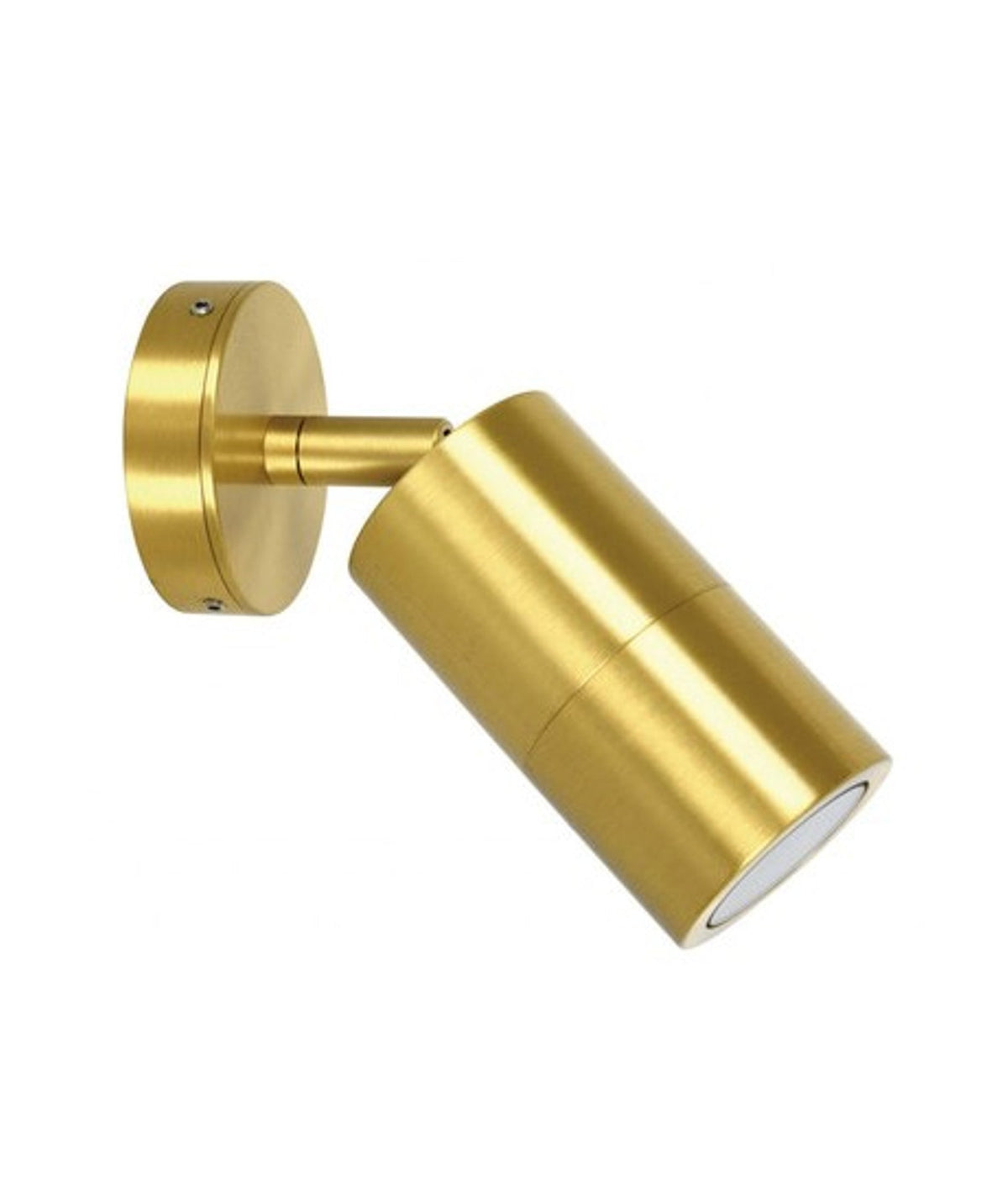 GU10 Exterior Wall Pillar Spot Light (Solid Polished Brass) IP65 - Single Adjustable