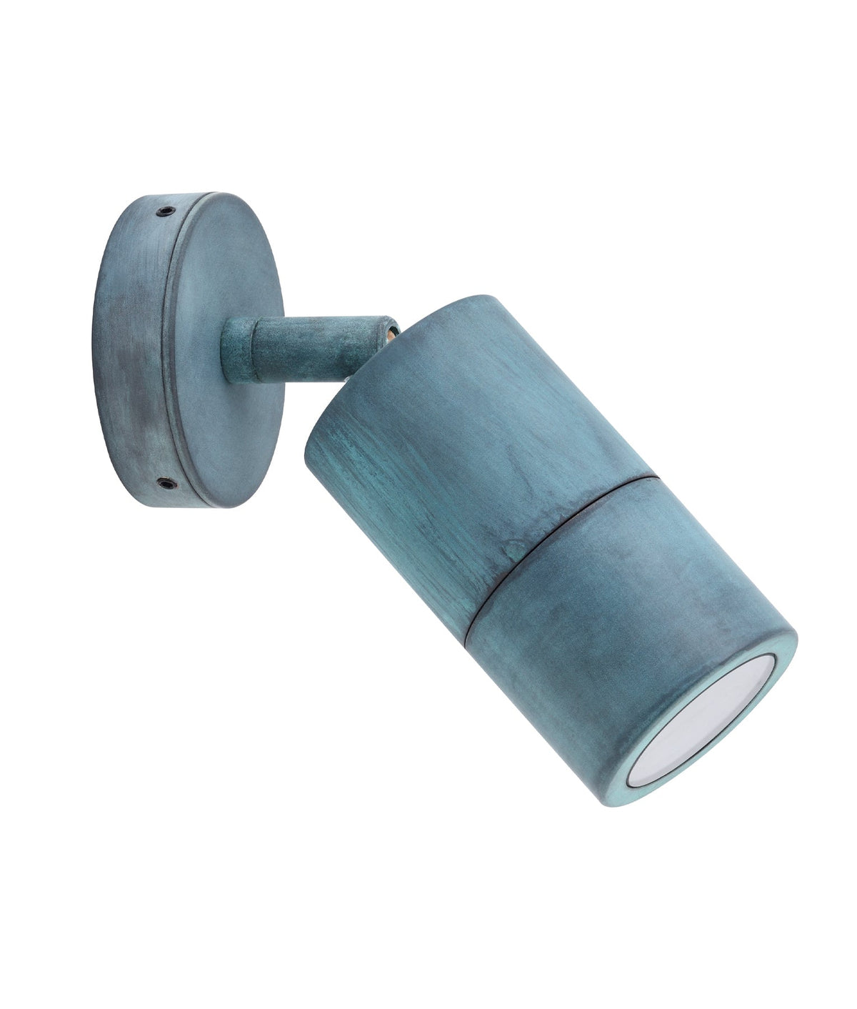 GU10 Exterior Wall Pillar Spot Light (Solid Patina Brass) IP65 - Single Adjustable