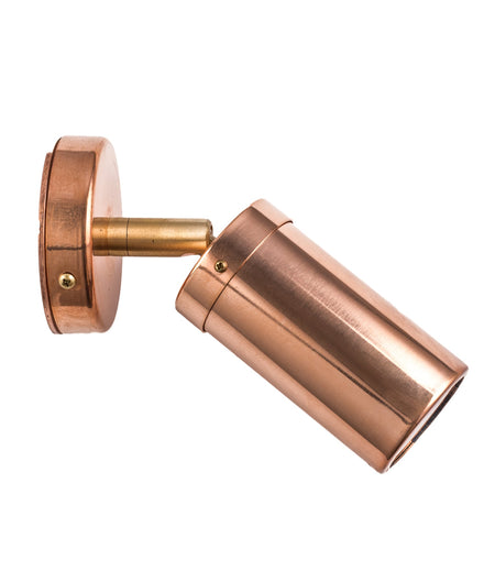 GU10 Exterior Wall Pillar Spot Light (Light Weight Copper) IP54 - Single Adjustable