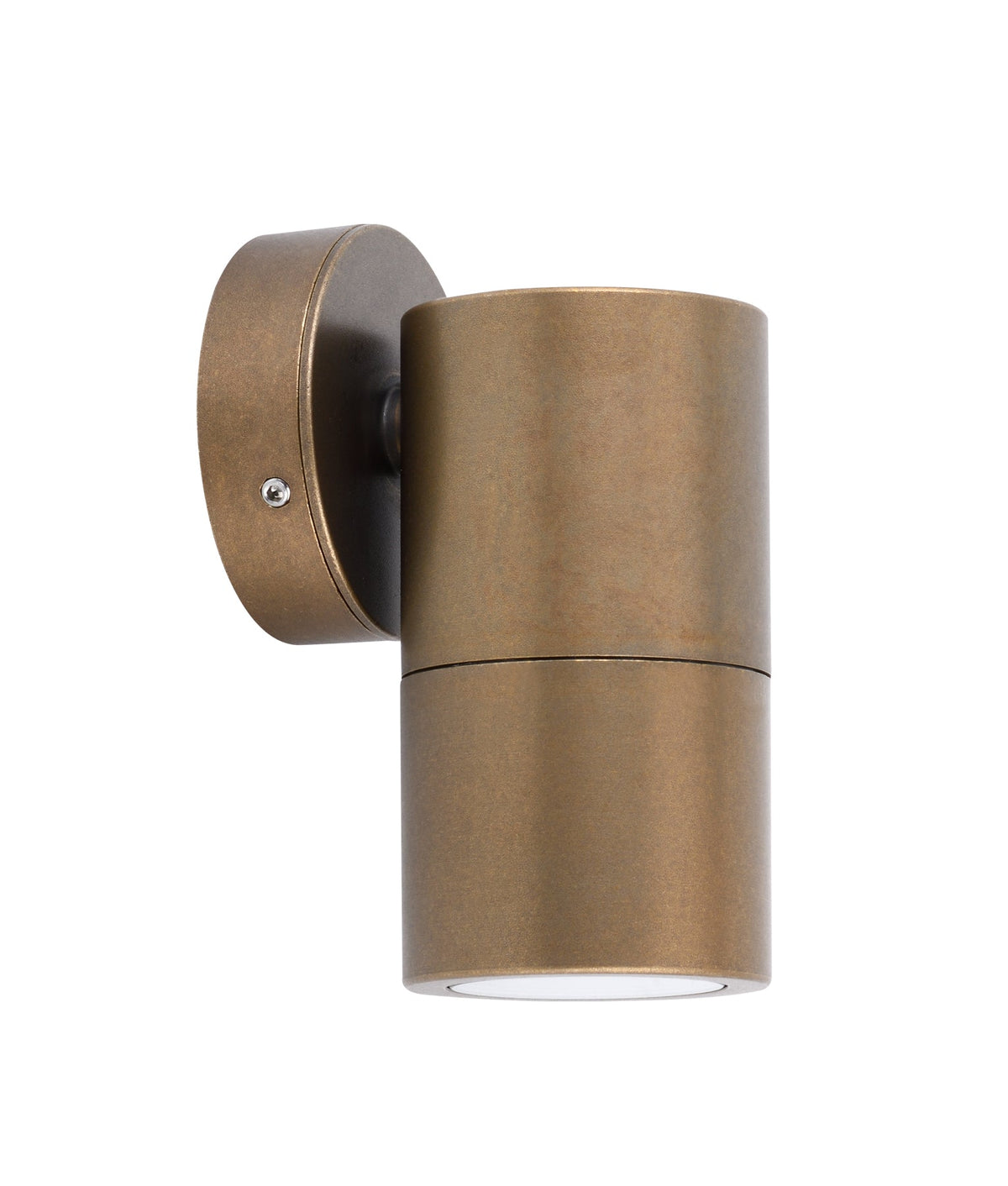 GU10 Exterior Wall Pillar Spot Light (Aged Brass) IP65 - Single Fixed