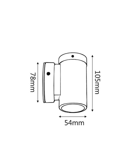 GU10 Exterior Wall Pillar Spot Light (Light Weight Copper) IP54 - Double Adjustable