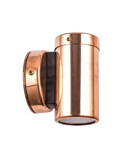 GU10 Exterior Wall Pillar Spot Light (Light Weight Copper) IP54 - Single Fixed
