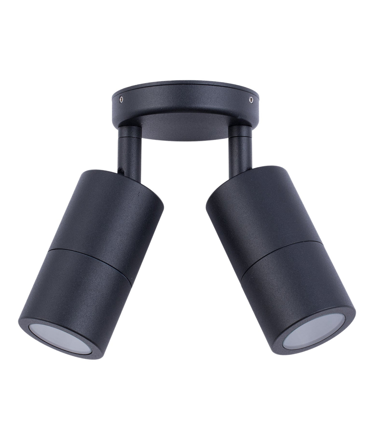 GU10 Exterior Wall Pillar Spot Light (Black Aluminium) IP65 - Double Adjustable