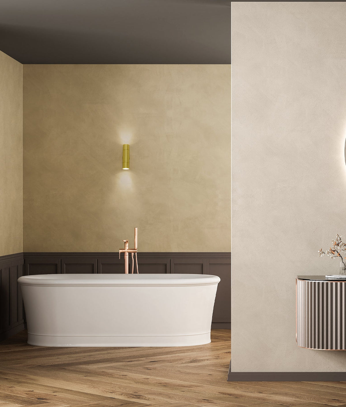 GU10 Exterior Wall Pillar Spot Light (Solid Polished Brass) IP65 - Up/Down