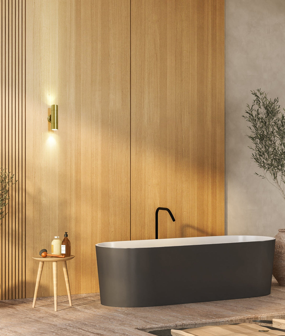 GU10 Exterior Wall Pillar Spot Light (Solid Polished Brass) IP65 - Up/Down