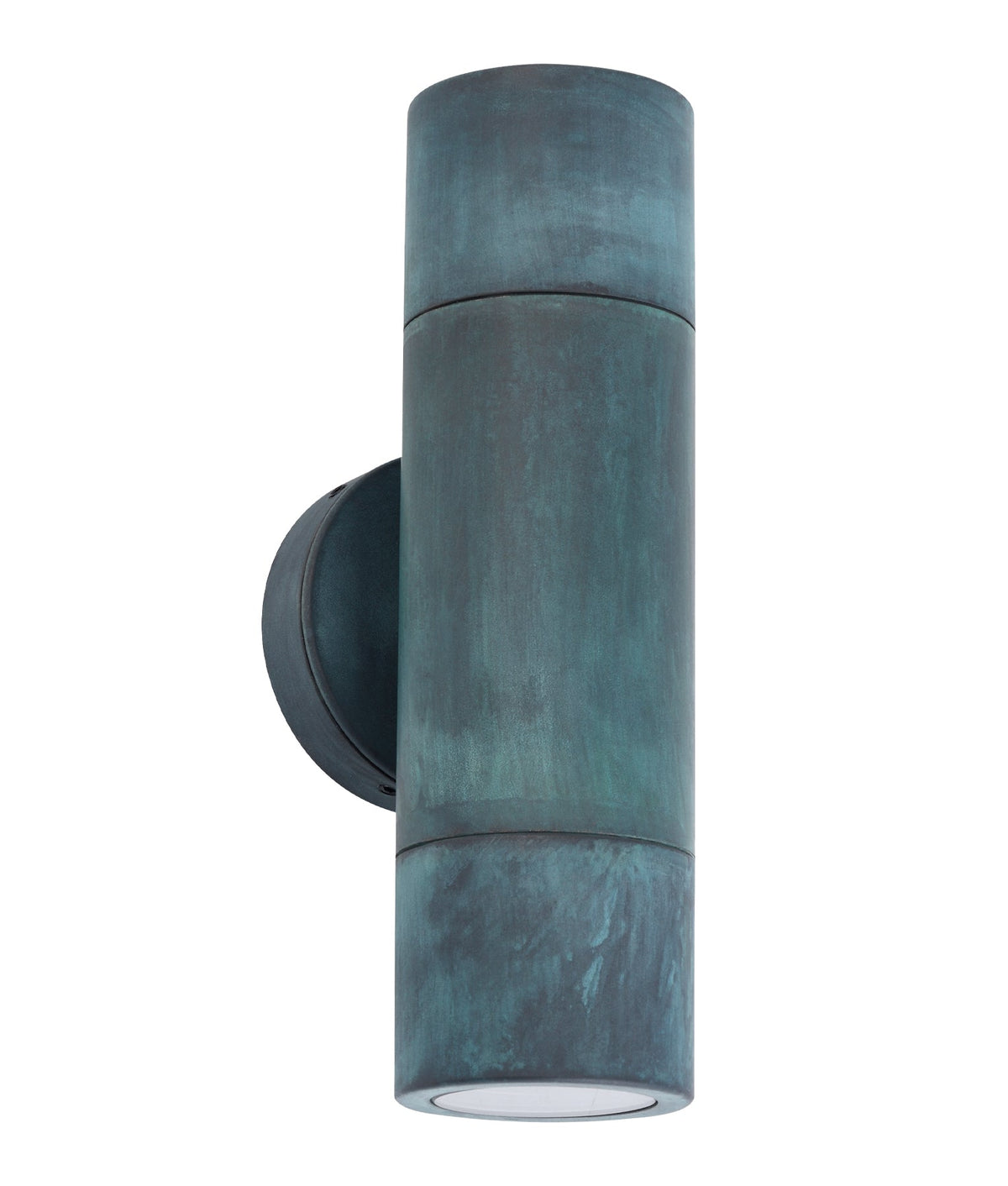GU10 Exterior Wall Pillar Spot Light (Solid Patina Brass) IP65 - Up/Down