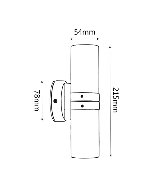 GU10 Exterior Wall Pillar Spot Light (Light Weight Copper) IP54 - Double Adjustable