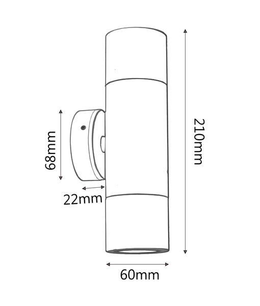 GU10 Exterior Wall Pillar Spot Light (Solid Polished Brass) IP65 - Single Fixed