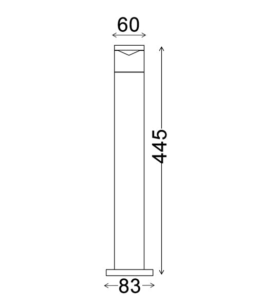 Phare MR16 Surface Mounted Titanium Anti Glare Bollard Light IP54