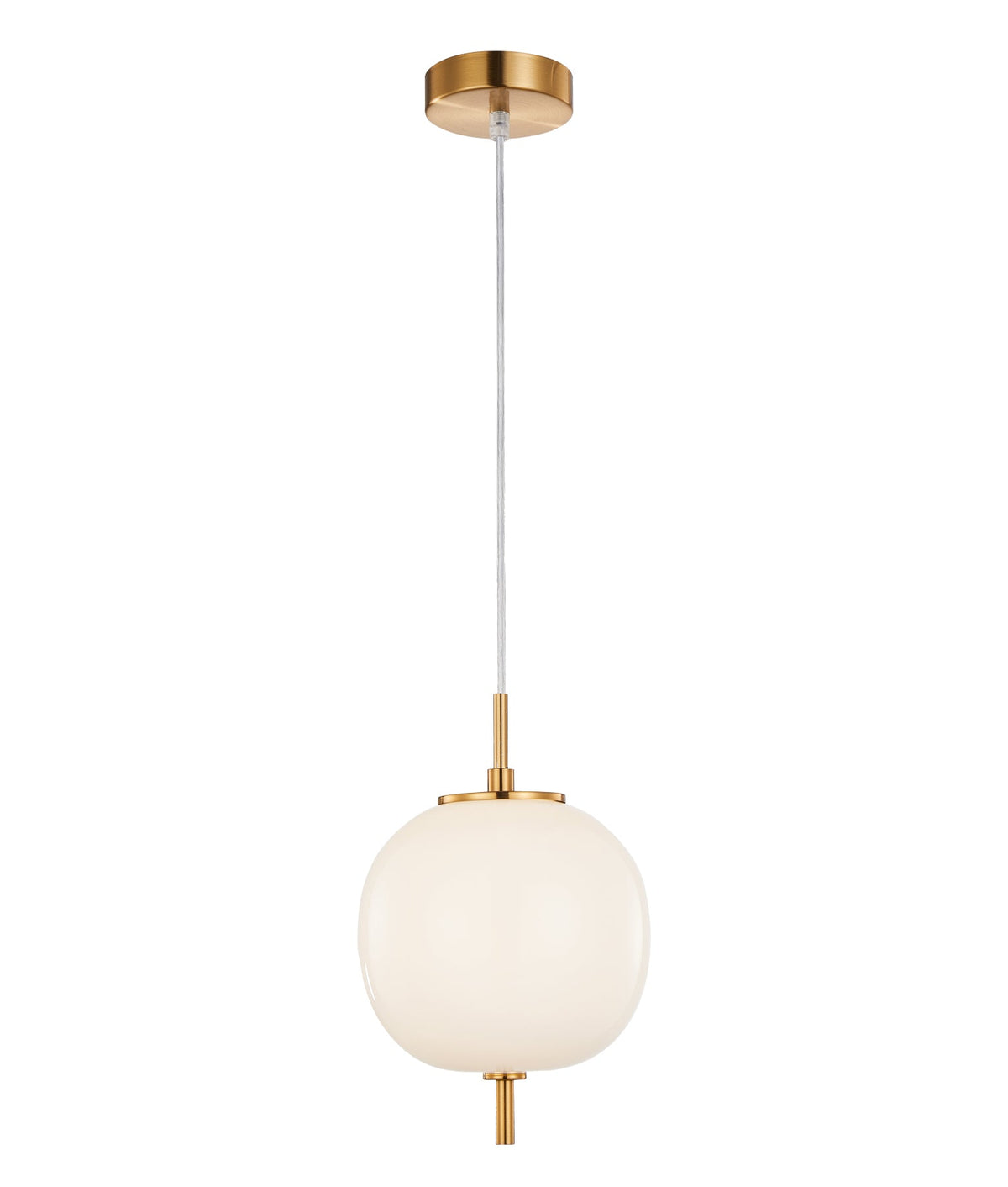Pino Interior Opal Matte / Smokey Black Mirror Finish Glass Round Pendant Light - Opal Matte