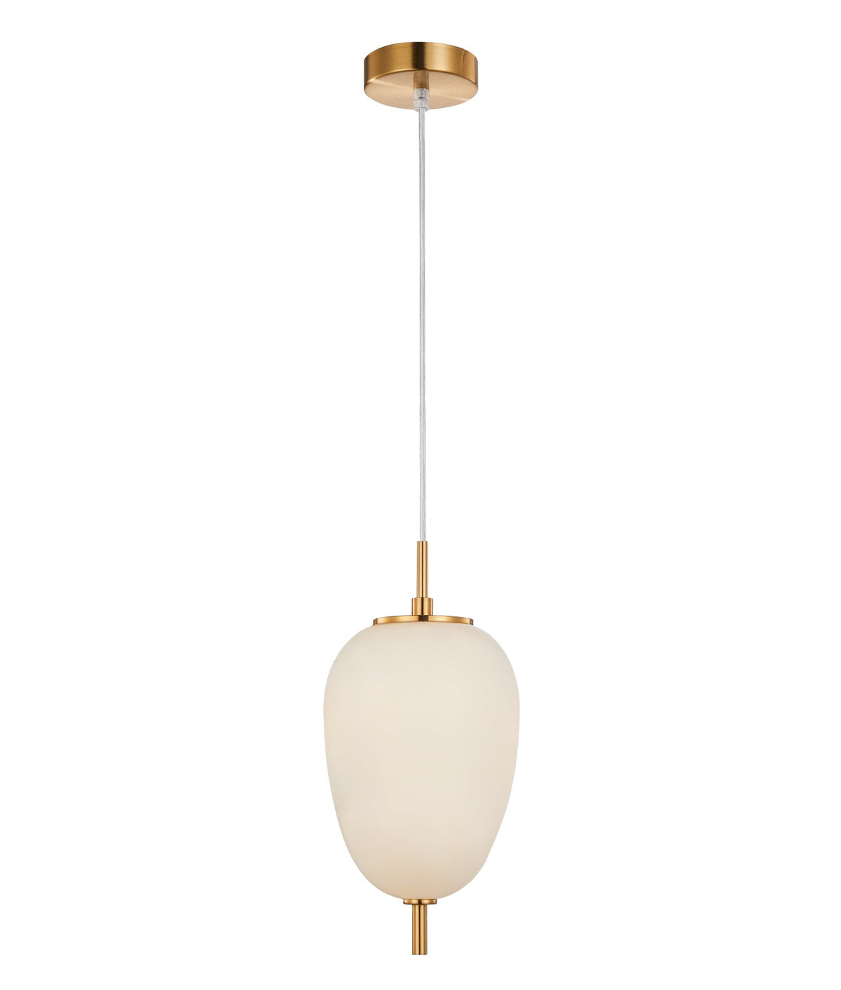 Pino Interior Opal Matte / Smokey Black Mirror Finish Glass Oval Pendant Light - Opal Matte