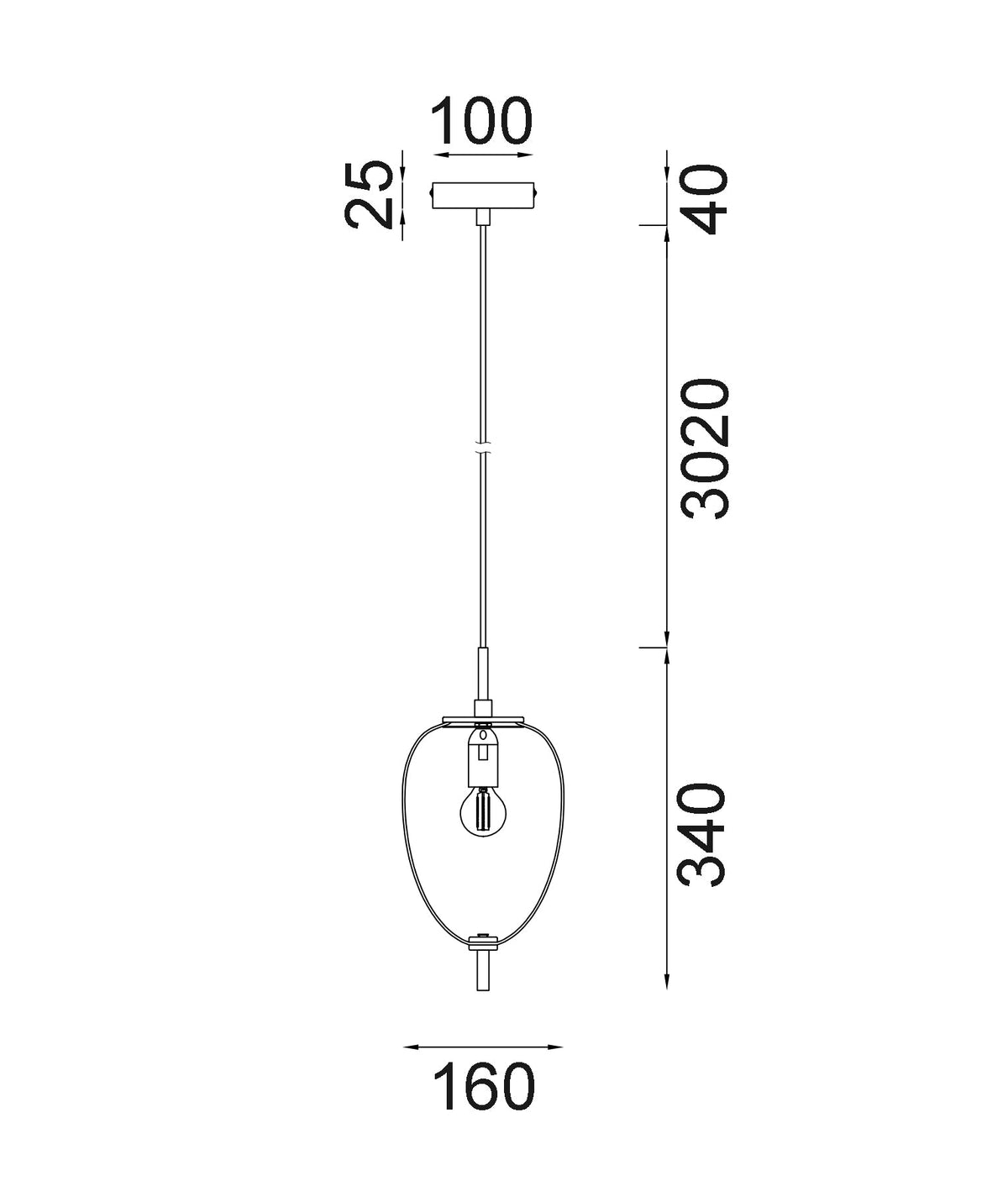 Pino Interior Opal Matte / Smokey Black Mirror Finish Glass Oval Pendant Light - Opal Matte