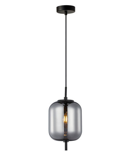Pino Interior Opal Matte / Smokey Black Mirror Finish Jar Pendant Light - Smokey Black Mirror Finish